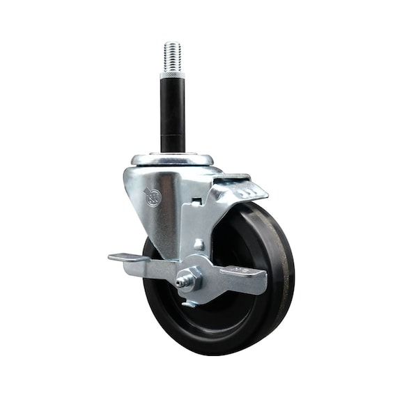 4'' SS Phenolic Swivel 3/4'' Expanding Stem Caster with Brake